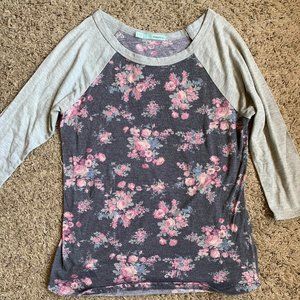 Flower baseball tee
